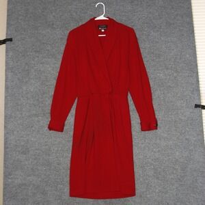 Neiman Marcus Gillian Women's Coat Dress Size 12 Red VINTAGE 100% Wool